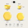 imageStone  Lain Jamie Porcelain 16Piece Geometric Dinnerware Set GreyYellow