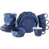 imageStone  Lain Jamie Porcelain 16Piece Geometric Dinnerware Set GreyBlue