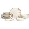 imageStone Lain Maple 12Piece Dinnerware Set Porcelain Plates and Bowls Set Dishwasher and Microwave Safe Dish Set for 4 WhiteWhite