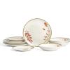 imageStone Lain Maple 12Piece Dinnerware Set Porcelain Plates and Bowls Set Dishwasher and Microwave Safe Dish Set for 4 WhiteWhite