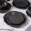imageStone  Lain Jamie Porcelain 16Piece Geometric Dinnerware Set Black