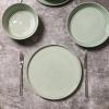 imageStone Lain Claire 12Piece Dinnerware Set Stoneware Plates and Bowls Set Dishwasher and Microwave Safe Dish Set for 4 GreenGreen