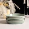 imageStone Lain Claire 12Piece Dinnerware Set Stoneware Plates and Bowls Set Dishwasher and Microwave Safe Dish Set for 4 GreenGreen