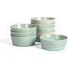 imageStone Lain Claire 12Piece Dinnerware Set Stoneware Plates and Bowls Set Dishwasher and Microwave Safe Dish Set for 4 GreenGreen