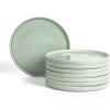 imageStone Lain Claire 12Piece Dinnerware Set Stoneware Plates and Bowls Set Dishwasher and Microwave Safe Dish Set for 4 GreenGreen