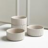 image:imageStone Lain Haven Modern Stoneware 4 Piece Bowls Sets Dish Set for 4 Reactive Glaze GreyBeige