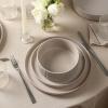 image:imageStone Lain Haven Modern Stoneware 4 Piece Bowls Sets Dish Set for 4 Reactive Glaze GreyBeige