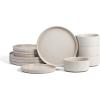 image:imageStone Lain Haven Modern Stoneware 4 Piece Bowls Sets Dish Set for 4 Reactive Glaze GreyBeige