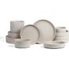 image:imageStone Lain Haven Modern Stoneware 4 Piece Bowls Sets Dish Set for 4 Reactive Glaze GreyBeige
