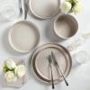 image:imageStone Lain Haven Modern Stoneware 4 Piece Bowls Sets Dish Set for 4 Reactive Glaze GreyBeige