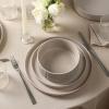 image:imageStone Lain Haven Modern Stoneware 4 Piece Bowls Sets Dish Set for 4 Reactive Glaze GreyBeige