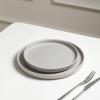 image:imageStone Lain Haven Modern Stoneware 4 Piece Bowls Sets Dish Set for 4 Reactive Glaze GreyGray