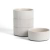 image:imageStone Lain Haven Modern Stoneware 4 Piece Bowls Sets Dish Set for 4 Reactive Glaze GreyBeige