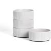 image:imageStone Lain Haven Modern Stoneware 4 Piece Bowls Sets Dish Set for 4 Reactive Glaze GreyGray