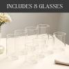 image:imageStone Lain Celina Drinking Glasses Set of 8  4 Tall 169 oz amp 4 Short 12 oz Clear Borosilicate Glassware  Modern Everyday Tumbler Set