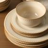 image:imageStone Lain Comet 12Piece Dinnerware Set Stoneware Plates and Bowls Set Dishwasher and Microwave Safe Dish Set for 4 CreamCream