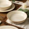image:imageStone Lain Comet 12Piece Dinnerware Set Stoneware Plates and Bowls Set Dishwasher and Microwave Safe Dish Set for 4 CreamCream