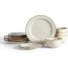 image:imageStone Lain Comet 12Piece Dinnerware Set Stoneware Plates and Bowls Set Dishwasher and Microwave Safe Dish Set for 4 CreamCream
