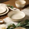 image:imageStone Lain Comet 12Piece Dinnerware Set Stoneware Plates and Bowls Set Dishwasher and Microwave Safe Dish Set for 4 CreamCream