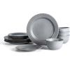 image:imageStone Lain Comet 12Piece Dinnerware Set Stoneware Plates and Bowls Set Dishwasher and Microwave Safe Dish Set for 4 CreamGray