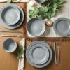 image:imageStone Lain Comet 12Piece Dinnerware Set Stoneware Plates and Bowls Set Dishwasher and Microwave Safe Dish Set for 4 CreamGray