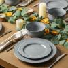image:imageStone Lain Comet 12Piece Dinnerware Set Stoneware Plates and Bowls Set Dishwasher and Microwave Safe Dish Set for 4 CreamGray
