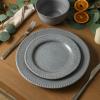 image:imageStone Lain Comet 12Piece Dinnerware Set Stoneware Plates and Bowls Set Dishwasher and Microwave Safe Dish Set for 4 CreamGray