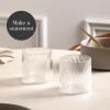 image:imageStone Lain Haven Ribbed Drinking Glasses Set of 4  13 oz Clear Textured Tumbler Rocks Glasses  Modern Short GlasswareClear