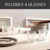 image:imageStone Lain Haven Ribbed Drinking Glasses Set of 4  13 oz Clear Textured Tumbler Rocks Glasses  Modern Short GlasswareClear