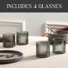 image:imageStone Lain Haven Ribbed Drinking Glasses Set of 4  13 oz Clear Textured Tumbler Rocks Glasses  Modern Short GlasswareGray