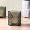 image:imageStone Lain Haven Ribbed Drinking Glasses Set of 4  13 oz Clear Textured Tumbler Rocks Glasses  Modern Short GlasswareGray