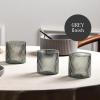 image:imageStone Lain Haven Ribbed Drinking Glasses Set of 4  13 oz Clear Textured Tumbler Rocks Glasses  Modern Short GlasswareGray
