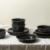image:imageStone Lain Slate 12Piece Dinnerware Set Stoneware Plates and Bowls Set Dishwasher and Microwave Safe Dish Set for 4 BlackBlack