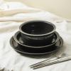 image:imageStone Lain Slate 12Piece Dinnerware Set Stoneware Plates and Bowls Set Dishwasher and Microwave Safe Dish Set for 4 BlackBlack