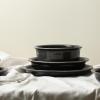 image:imageStone Lain Slate 12Piece Dinnerware Set Stoneware Plates and Bowls Set Dishwasher and Microwave Safe Dish Set for 4 BlackBlack