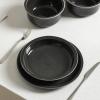 image:imageStone Lain Slate 12Piece Dinnerware Set Stoneware Plates and Bowls Set Dishwasher and Microwave Safe Dish Set for 4 BlackBlack