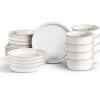 image:imageStone Lain Slate 12Piece Dinnerware Set Stoneware Plates and Bowls Set Dishwasher and Microwave Safe Dish Set for 4 BlackWhite