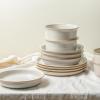 image:imageStone Lain Slate 12Piece Dinnerware Set Stoneware Plates and Bowls Set Dishwasher and Microwave Safe Dish Set for 4 BlackWhite