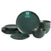 image:imageStone Lain Infinity 12Piece Dinnerware Set Stoneware Plates and Bowls Set Dishwasher and Microwave Safe Dish Set for 4 GreenGreen