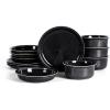 image:imageStone Lain Slate 12Piece Dinnerware Set Stoneware Plates and Bowls Set Dishwasher and Microwave Safe Dish Set for 4 BlackBlack