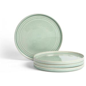 image:imageStone Lain Claire 4Piece Dinner Plate Set Stoneware Plates Dishwasher and Microwave Safe Dish Set for 4 Green