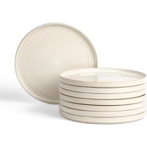 image:imageStone Lain Claire 8Piece Dinner Plate Set Stoneware Plates Dishwasher and Microwave Safe Dish Set for 8 White