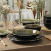 image:imageStone Lain Riley 12Piece Dinnerware Set Stoneware Plates and Bowls Set Dishwasher and Microwave Safe Dish Set for 4 Green and BlueBlack and Green
