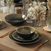 image:imageStone Lain Riley 12Piece Dinnerware Set Stoneware Plates and Bowls Set Dishwasher and Microwave Safe Dish Set for 4 Green and BlueBlack and Green