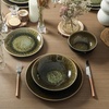 image:imageStone Lain Riley 12Piece Dinnerware Set Stoneware Plates and Bowls Set Dishwasher and Microwave Safe Dish Set for 4 Green and BlueBlack and Green