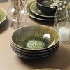 image:imageStone Lain Riley 12Piece Dinnerware Set Stoneware Plates and Bowls Set Dishwasher and Microwave Safe Dish Set for 4 Green and BlueBlack and Green