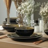 image:imageStone Lain Riley 12Piece Dinnerware Set Stoneware Plates and Bowls Set Dishwasher and Microwave Safe Dish Set for 4 Green and BlueBlack and Green