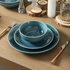 image:imageStone Lain Riley 12Piece Dinnerware Set Stoneware Plates and Bowls Set Dishwasher and Microwave Safe Dish Set for 4 Green and BlueBlue