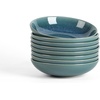 image:imageStone Lain Riley 12Piece Dinnerware Set Stoneware Plates and Bowls Set Dishwasher and Microwave Safe Dish Set for 4 Green and BlueBlue