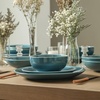 image:imageStone Lain Riley 12Piece Dinnerware Set Stoneware Plates and Bowls Set Dishwasher and Microwave Safe Dish Set for 4 Green and BlueBlue